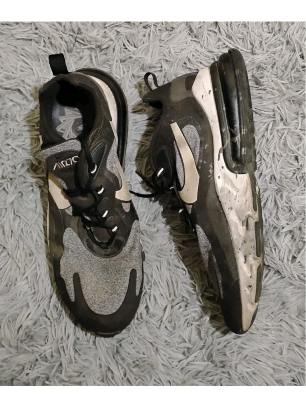 Nike Air Max 270 React Op-Artmen Size 14 Black/White Shoes Deflated AO4971-001